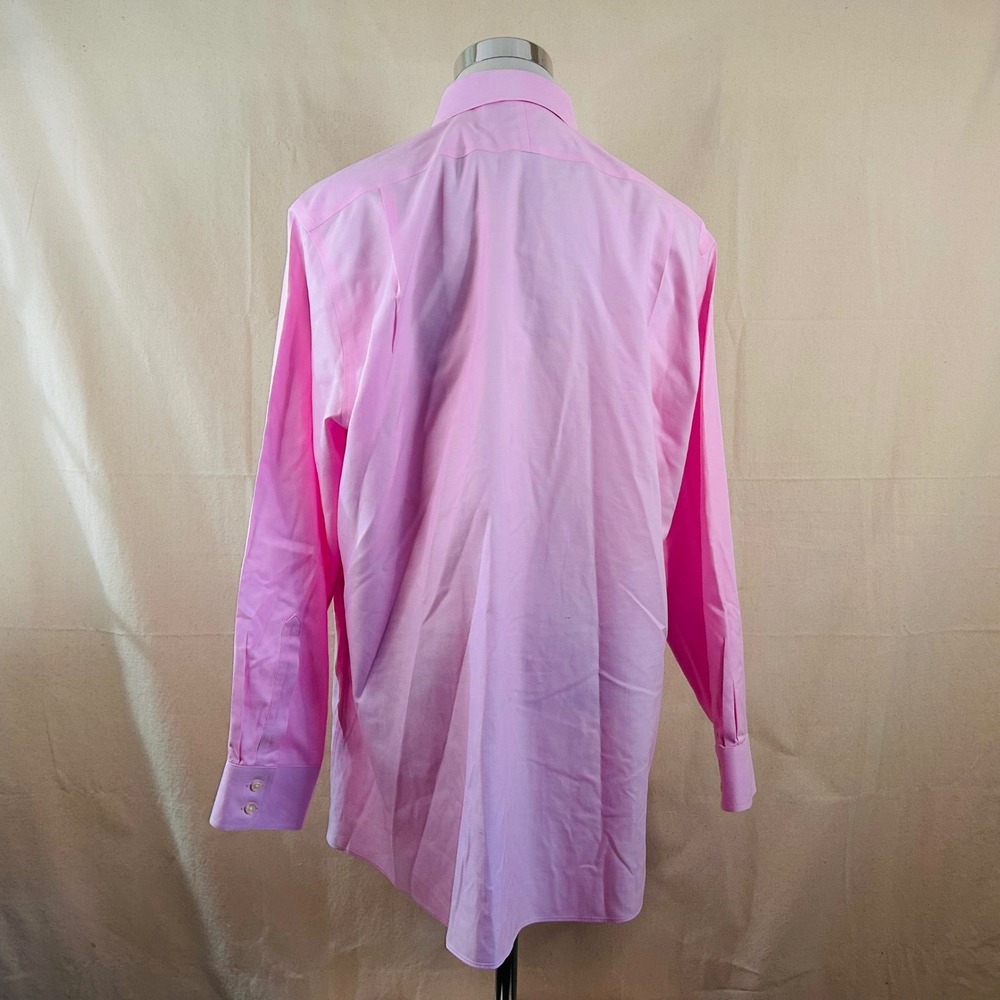 Charles Tyrwhitt 17.5 35 Slim Fit Dress Shirt Pink Non-Iron 100% Cotton Mens - Picture 6 of 9
